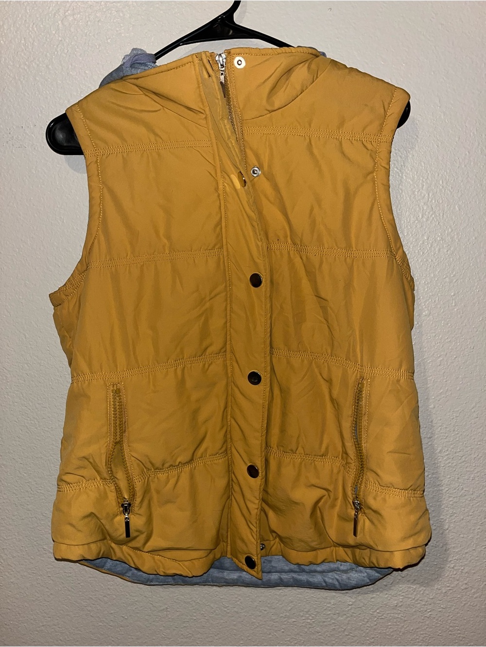 Daytrip Mustard Yellow Quilted Hooded Vest